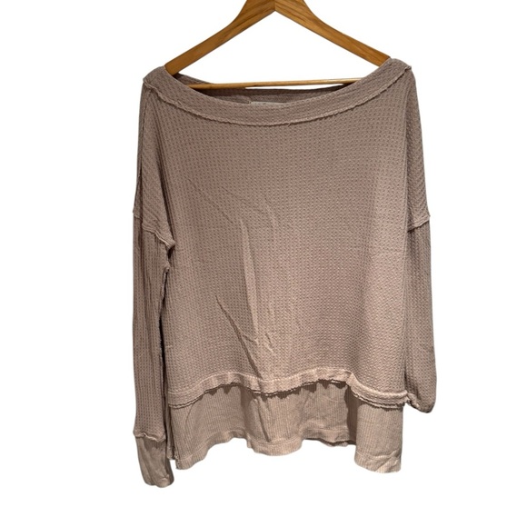 Free People Tops - WE THE FREE Pink-ish Waffle Long Sleeve Tunic - size XS